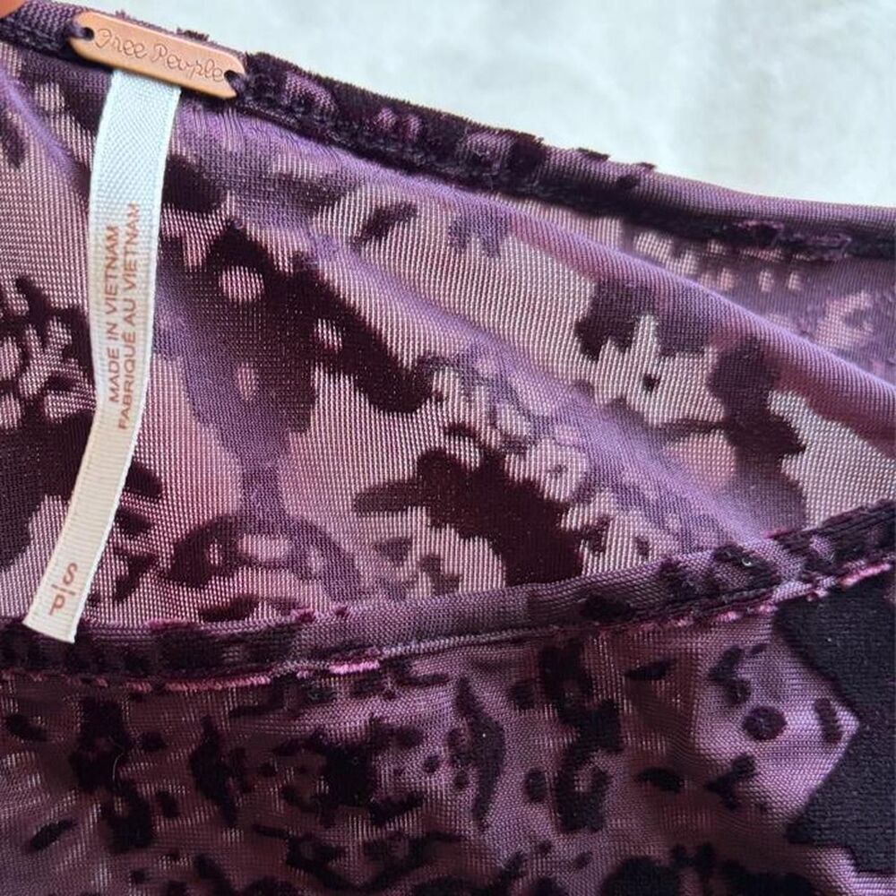 Free-people Women's Purple and Burgundy Blouse - Picture 8 of 8